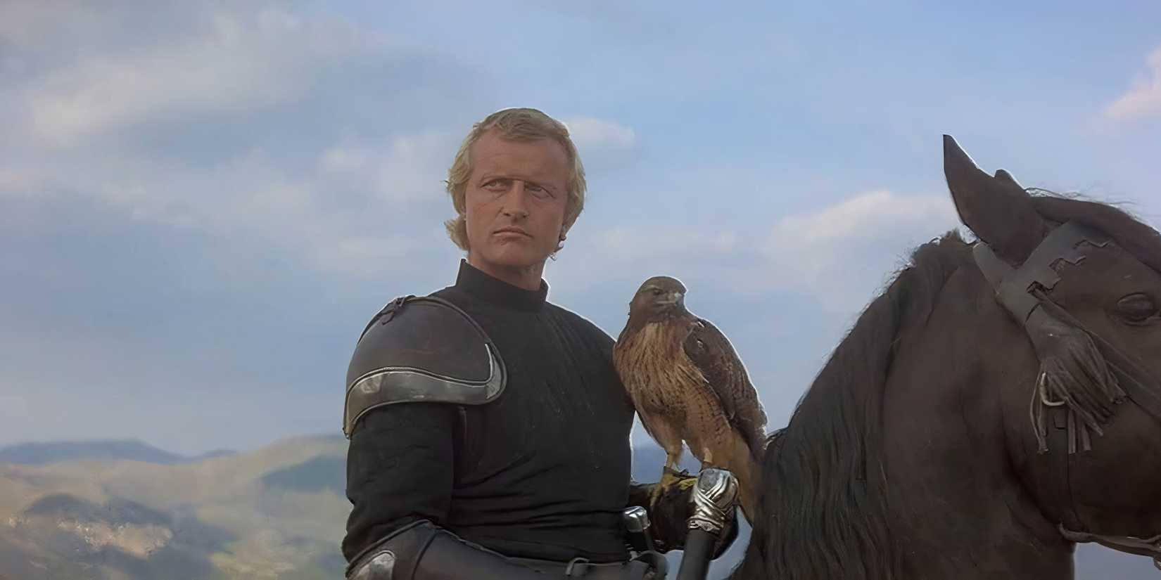 10 Best Fantasy Movies of the 80s, Ranked A nan rides a horse with a hawk on his arm