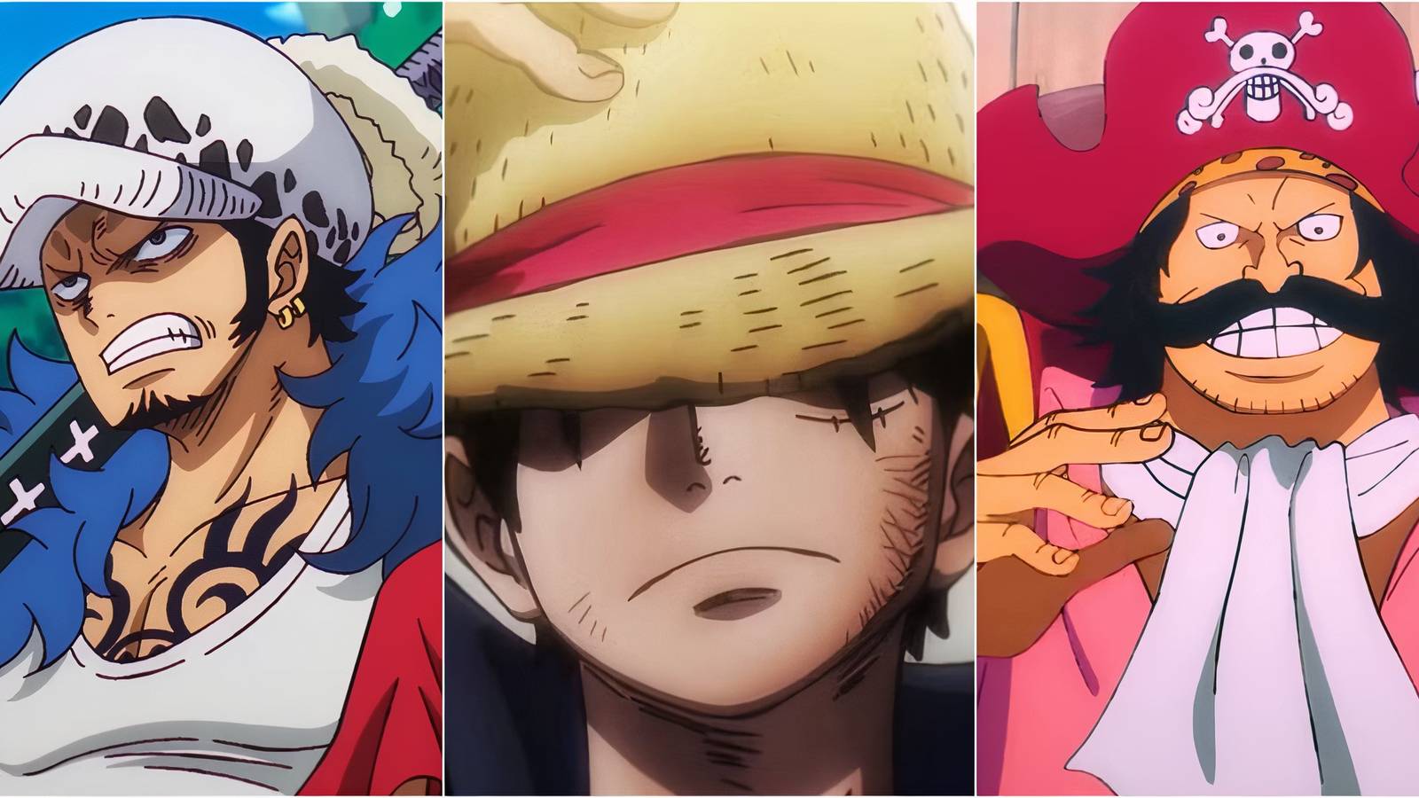 Law, Luffy, Roger
