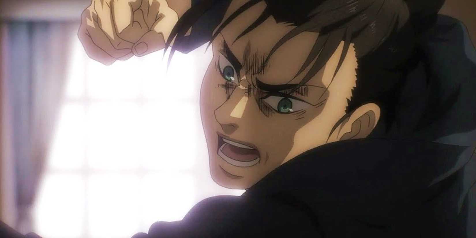 Eren beating Armin in Attack on Titan