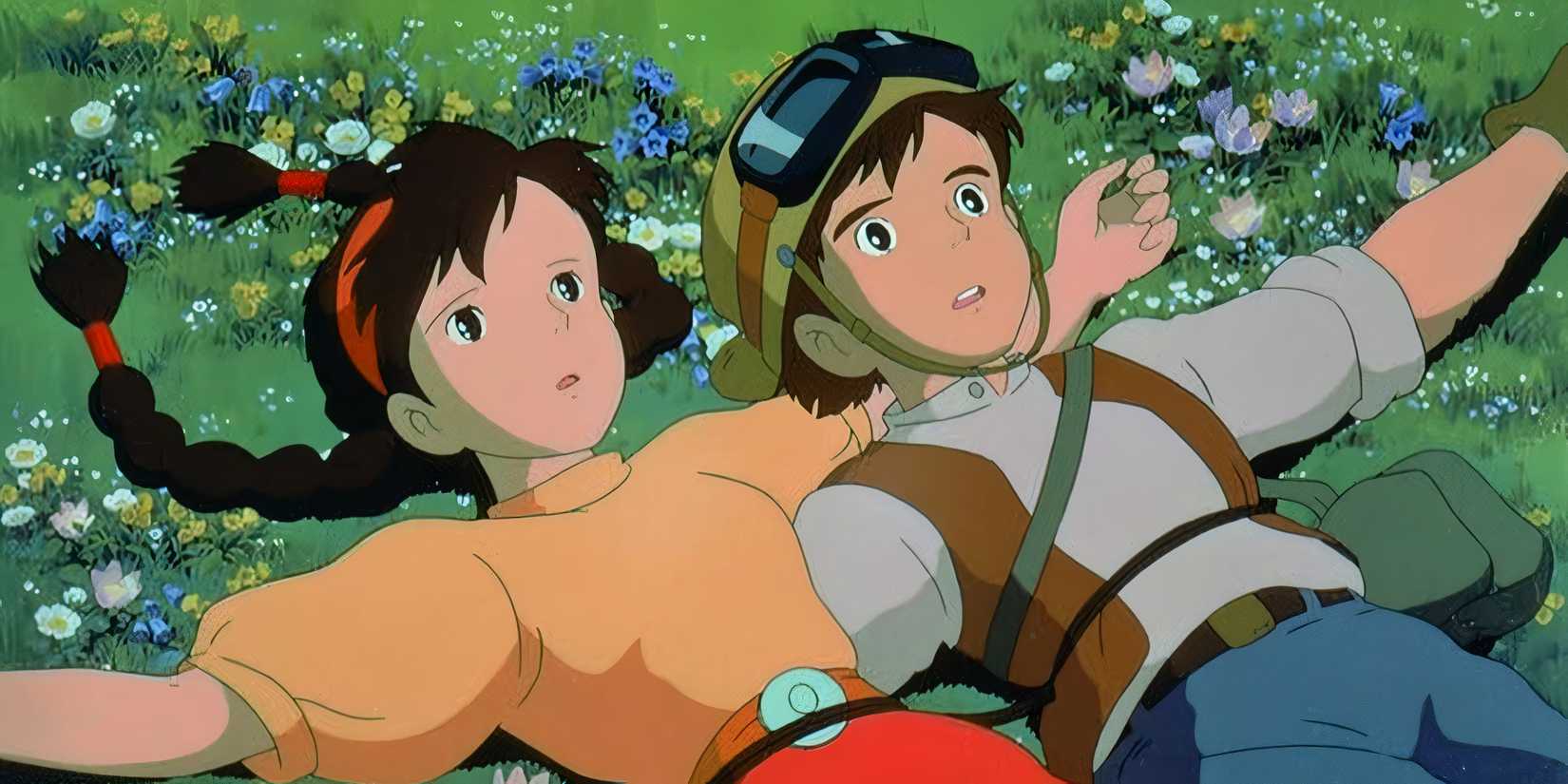 10 Best Animated Movies of the 80s, Ranked A boy and girl lie in a field of flowers