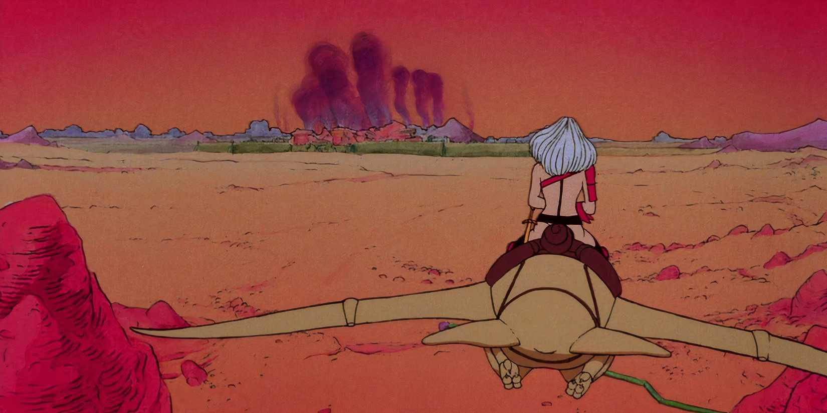 10 Best Animated Movies of the 80s, Ranked a woman flys on a winged creature across a desert