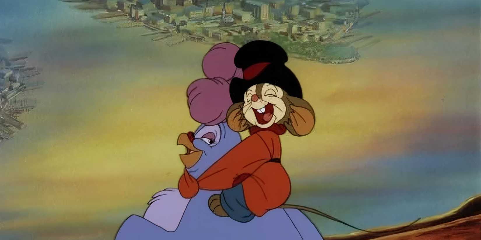 10 Best Animated Movies of the 80s, Ranked a mouse hugs a pigeon