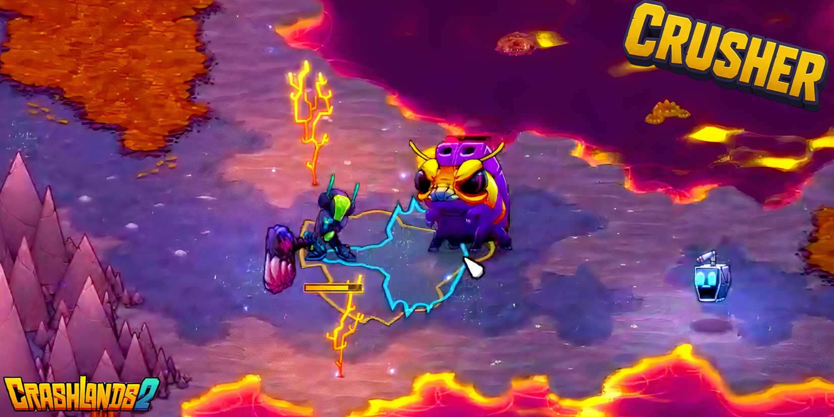 using a crusher weapon in Crashlands 2