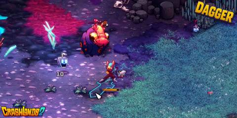 using a dagger weapon in Crashlands 2 