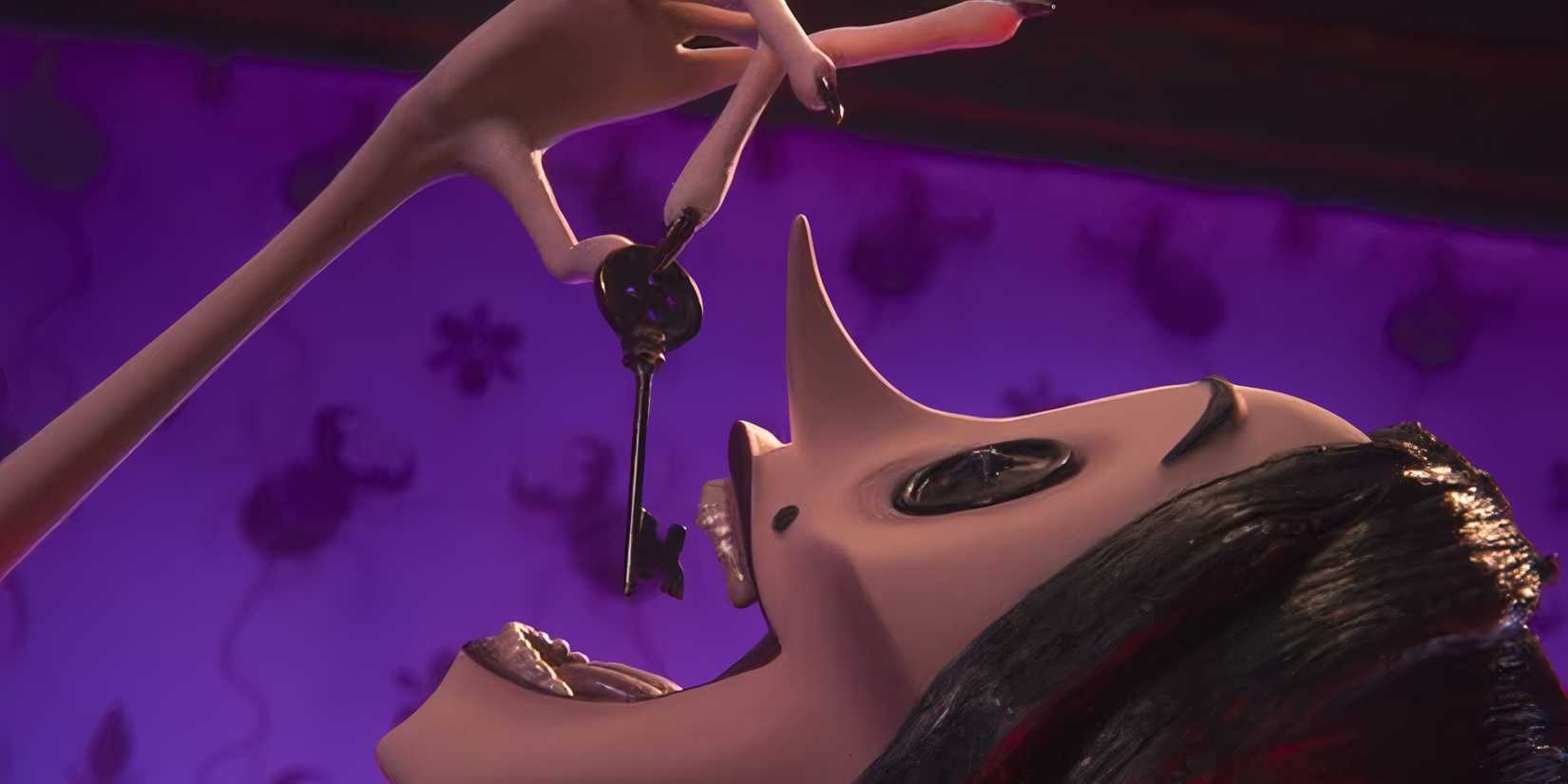  9 Best Animated Horror Movies, Ranked A woman with button eyes swallows a key