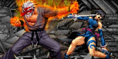 Serious Mr. Karate attacking Shiki