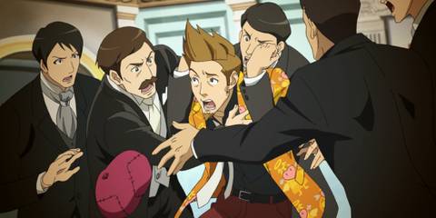 Larry Butz, tackled by men preventing him from attending a wedding he was not invited to