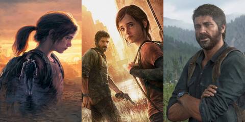 The Last Of Us Joel and Ellie split image