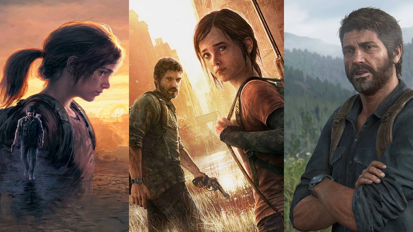 The Last Of Us Joel and Ellie split image