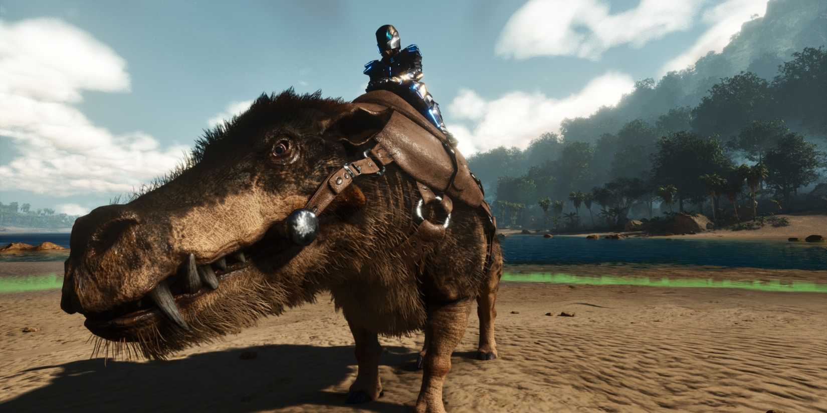 Ark Survival Evolved: Daeodon, "Hell Pig," looking into camera