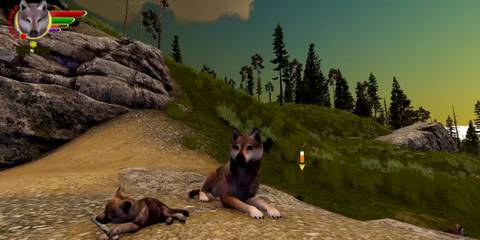 WolfQuest: Anniversary Edition - pup chewing on bone
