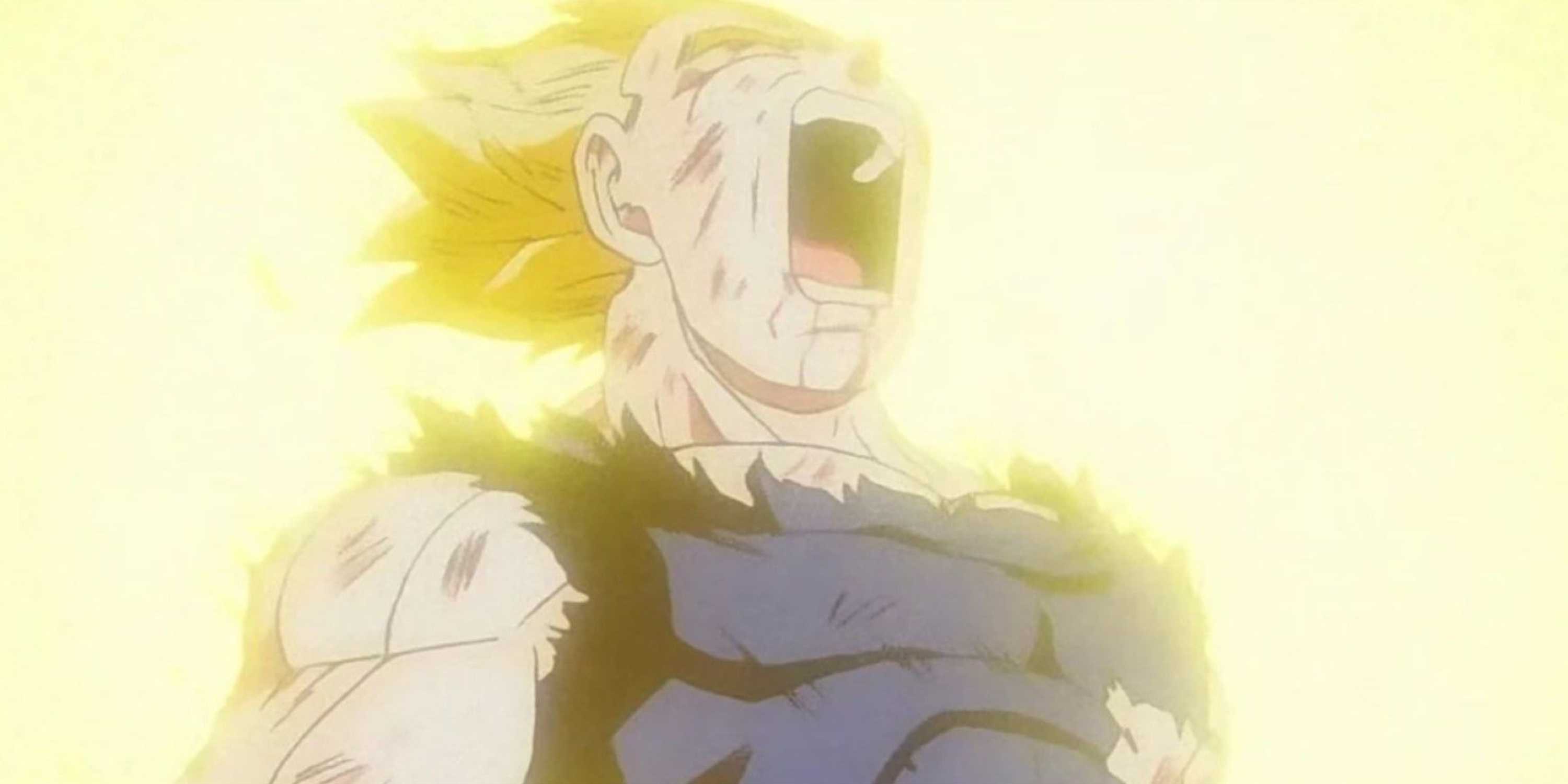 Majin Vegeta blowing himself up to stop Majin Buu in Dragon Ball Z
