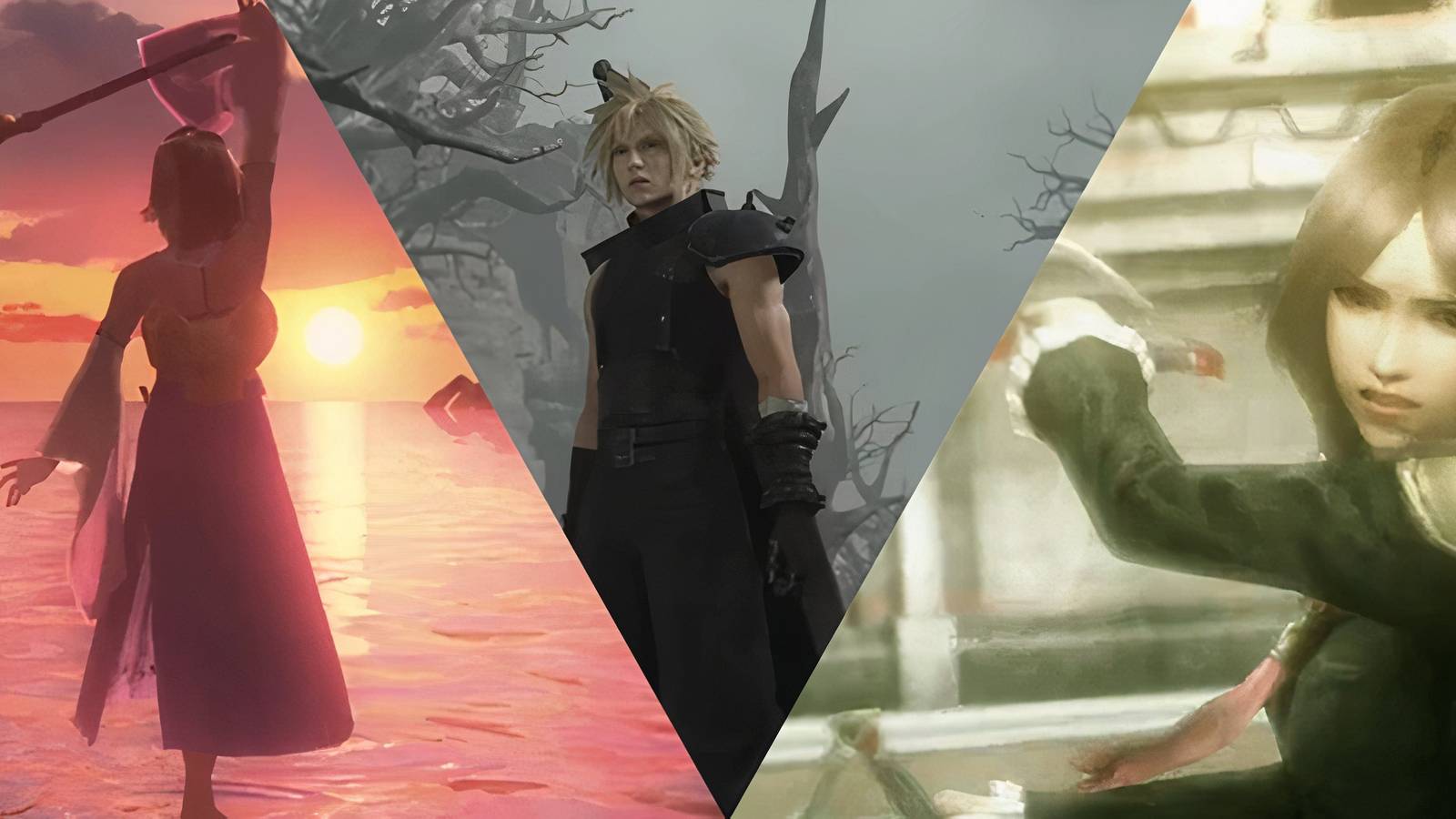 collage of 3 final fantasy games