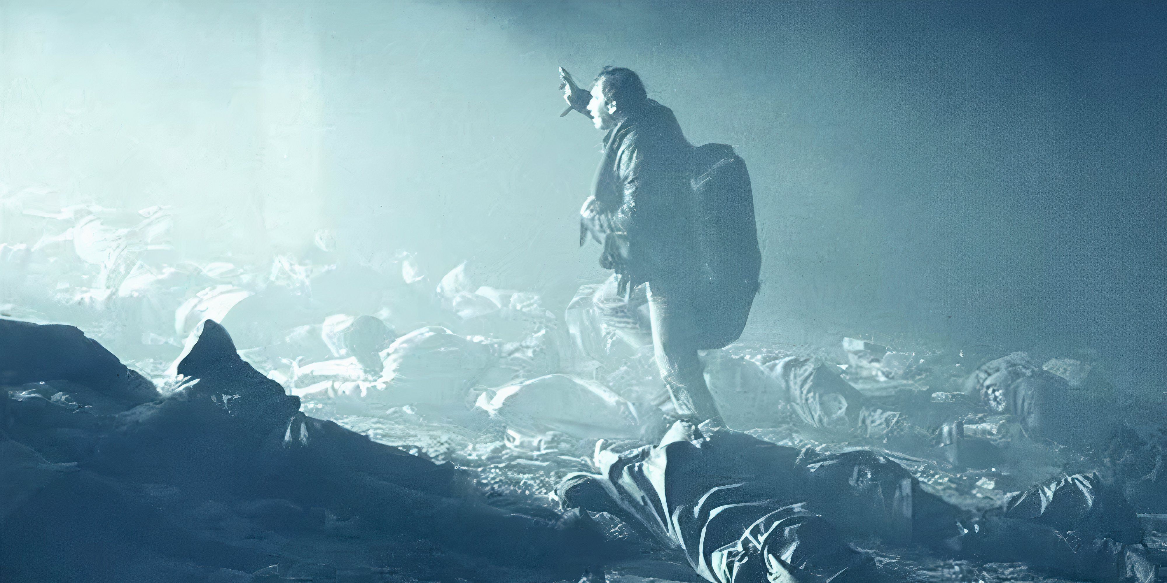 10 Best Post-Apocalyptic Movies of the 80s a man walks towards a bright light surrounded by bodies