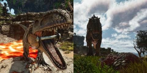 Ark: Survival Ascendent: Giganotosaurus Harvesting Meat