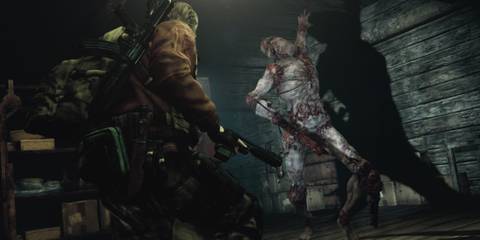 Barry facing off against monster in Resident Evil Revelations 2