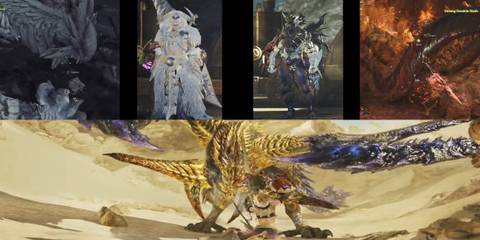 Monster Hunter Wilds best armor for insect glaive mixed gameplay collage