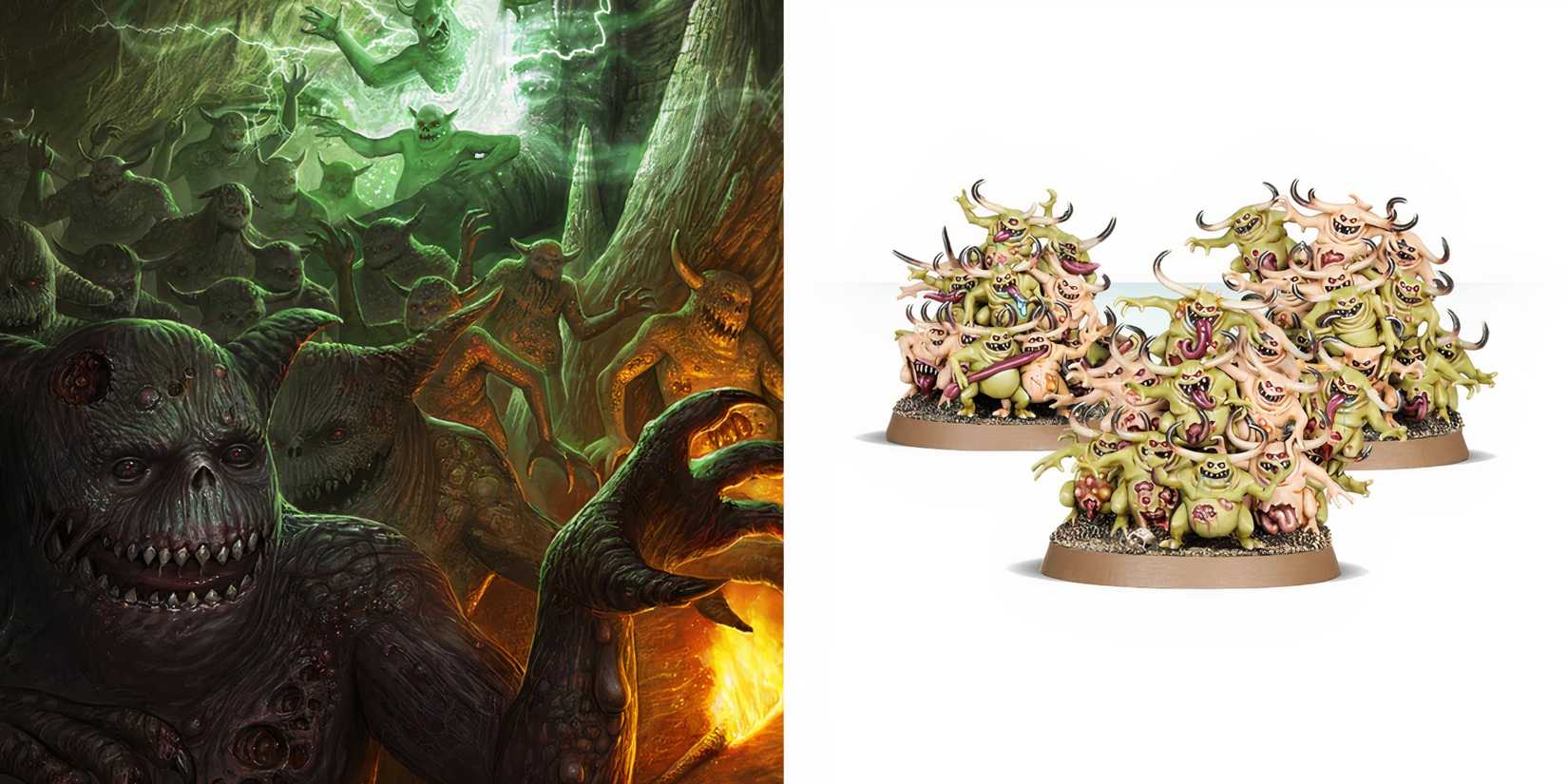 Warhammer 40k: 8 Most Common Chaos Daemons in the Lore picture and models of Nurglings of Nurgle
