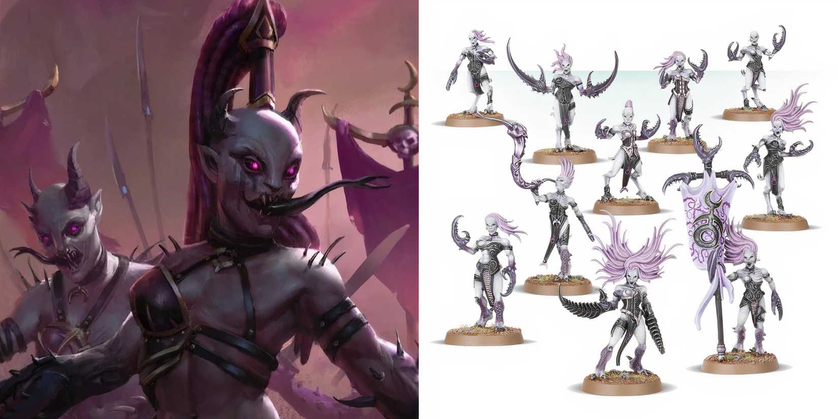 Warhammer 40k: 8 Most Common Chaos Daemons in the Lore picture and models of Daemonettes of Slaanesh