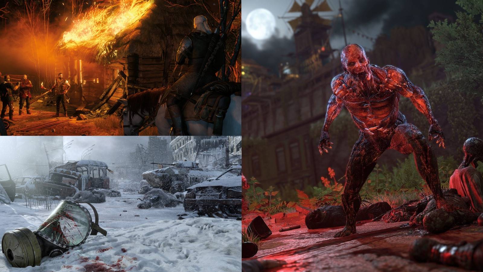 The Witcher 3:Wild Hunt & Metro Exodus & Dying Light 2: Stay Human