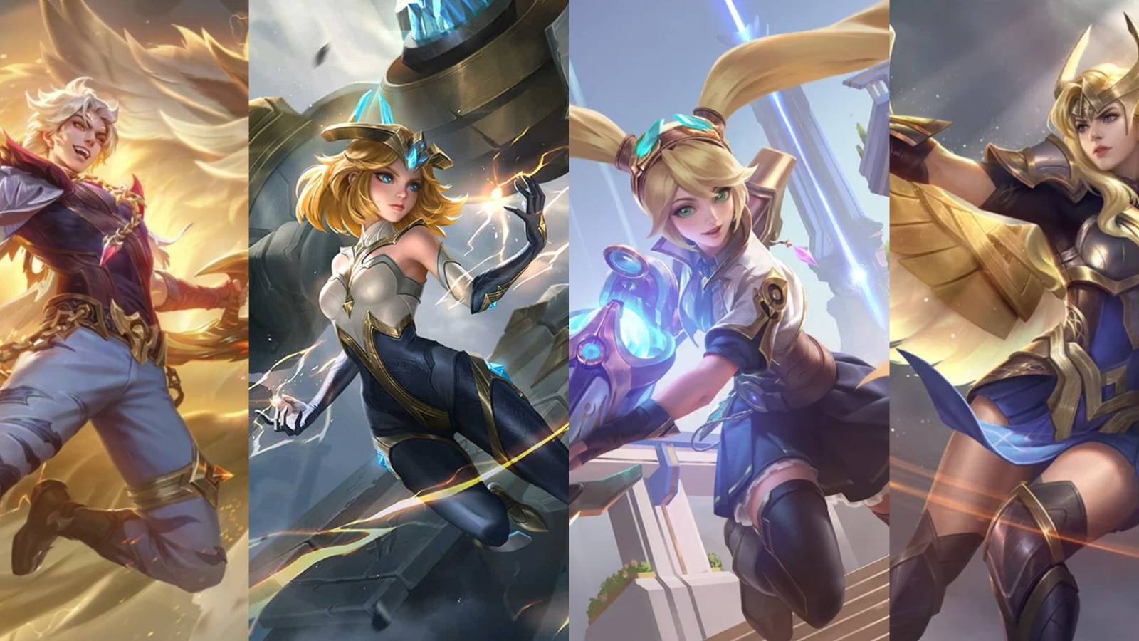 Mobile Legends: Bang Bang, Splash Art, Edith, Lukas, Layla, and Freya