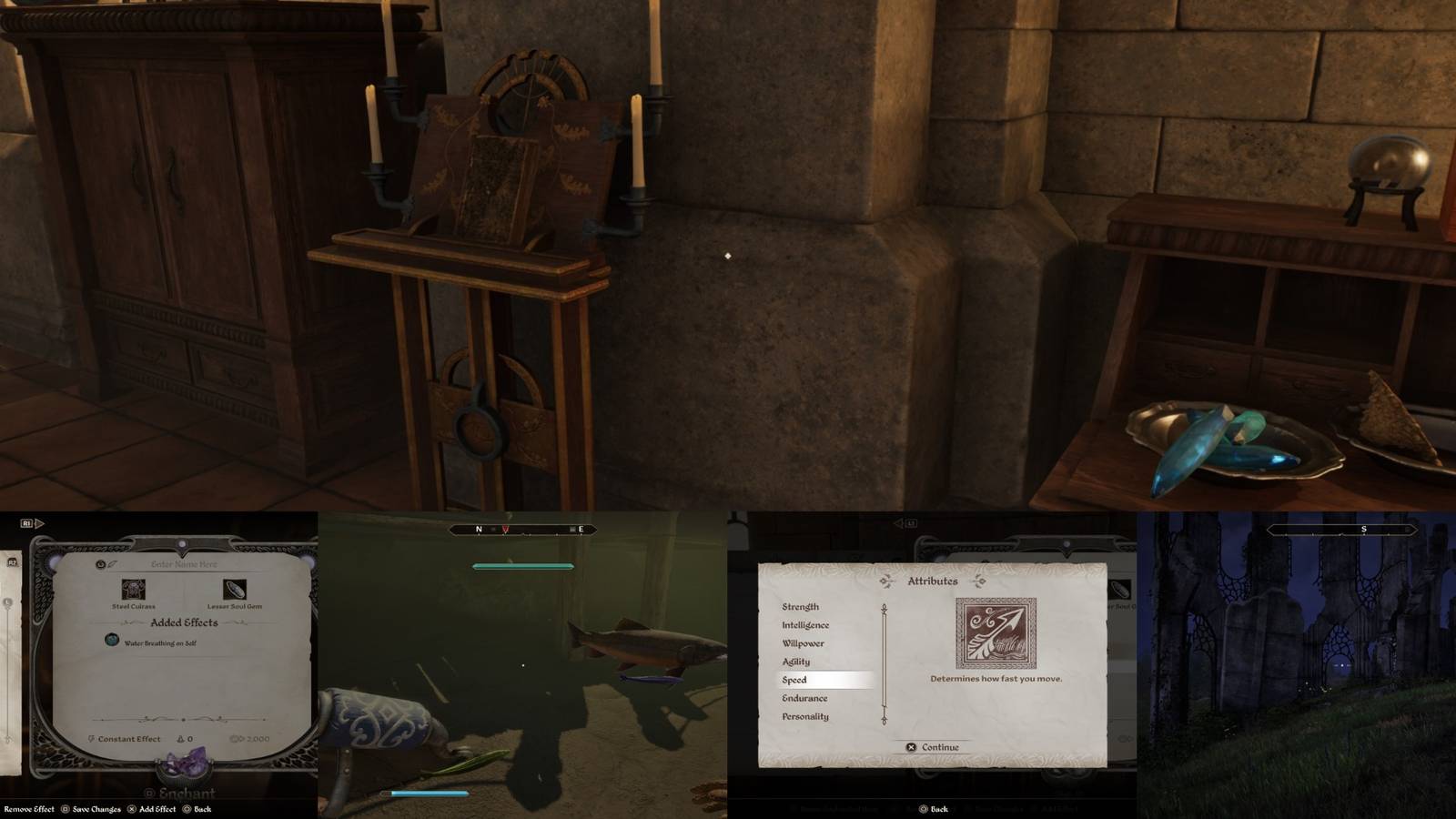 The Elder Scrolls 4 Oblivion Remastered best armor enchantments mixed gameplay collage