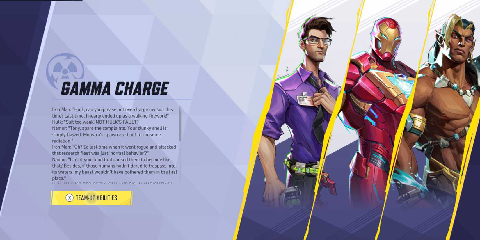 Marvel Rivals Gamma Charge. Hulk, Iron Man, and Namor