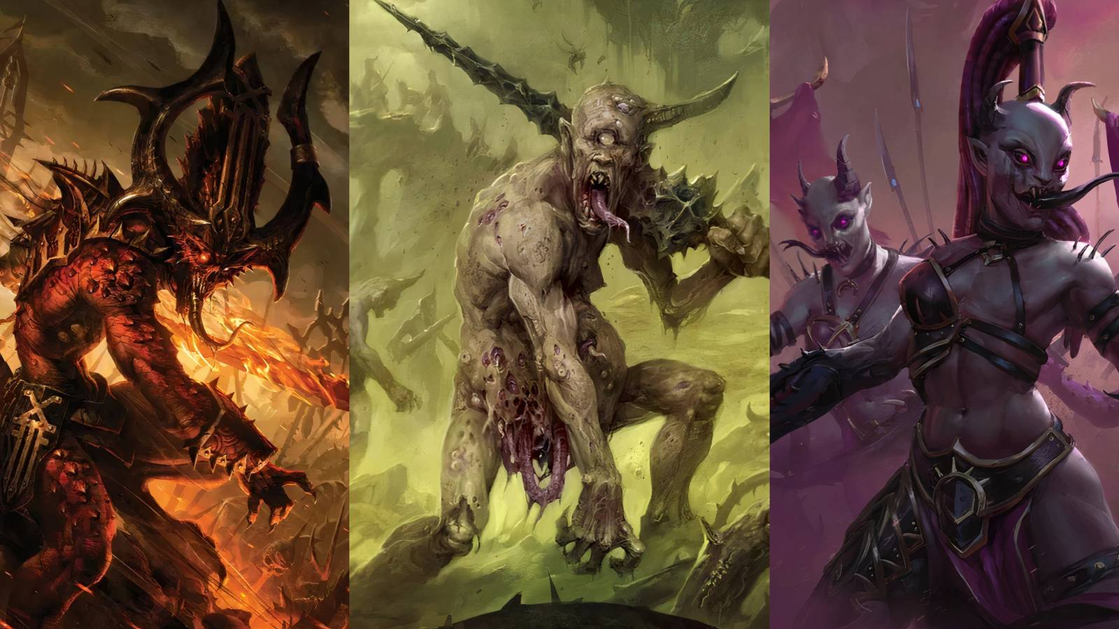 Warhammer 40k: 8 Most Common Chaos Daemons in the Lore khorne, nurgle, slaanesh