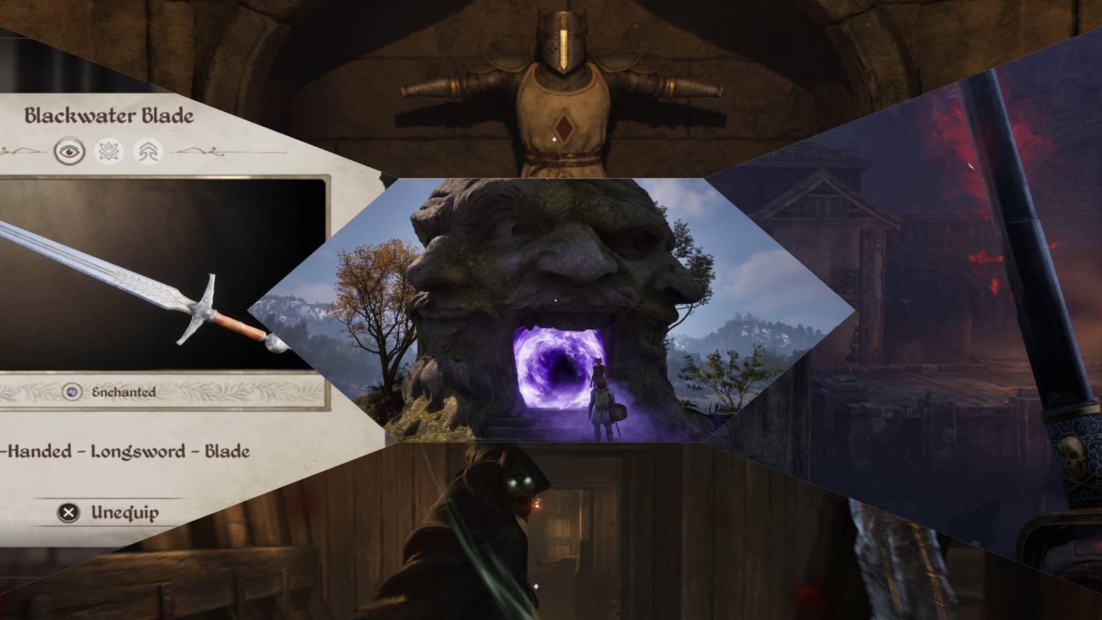 The Elder Scrolls 4 Oblivion Remastered best longswords mixed gameplay collage