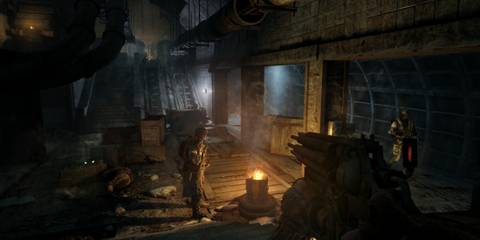 player in tunnel holding weapon