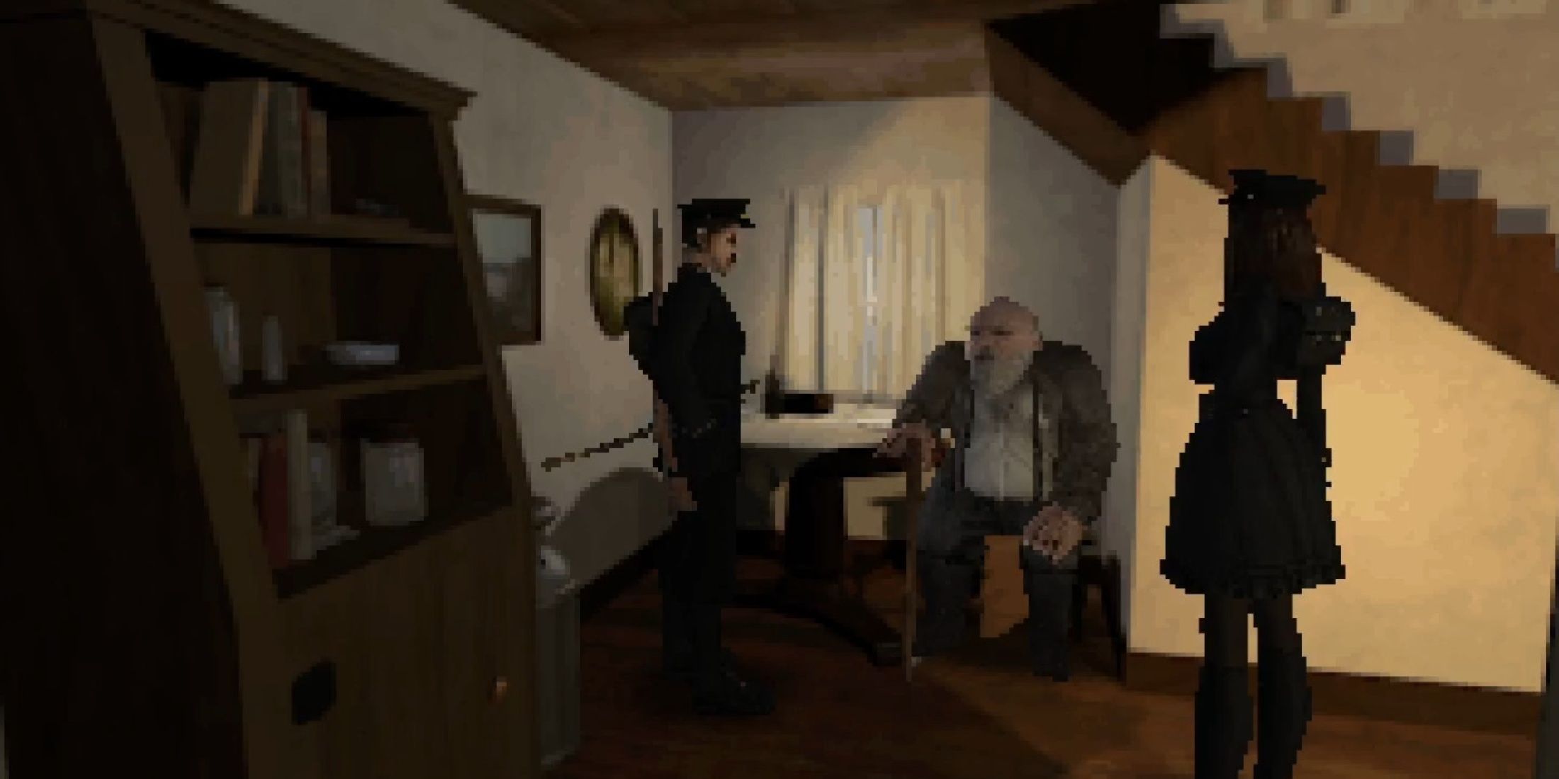 alisa talking to old man