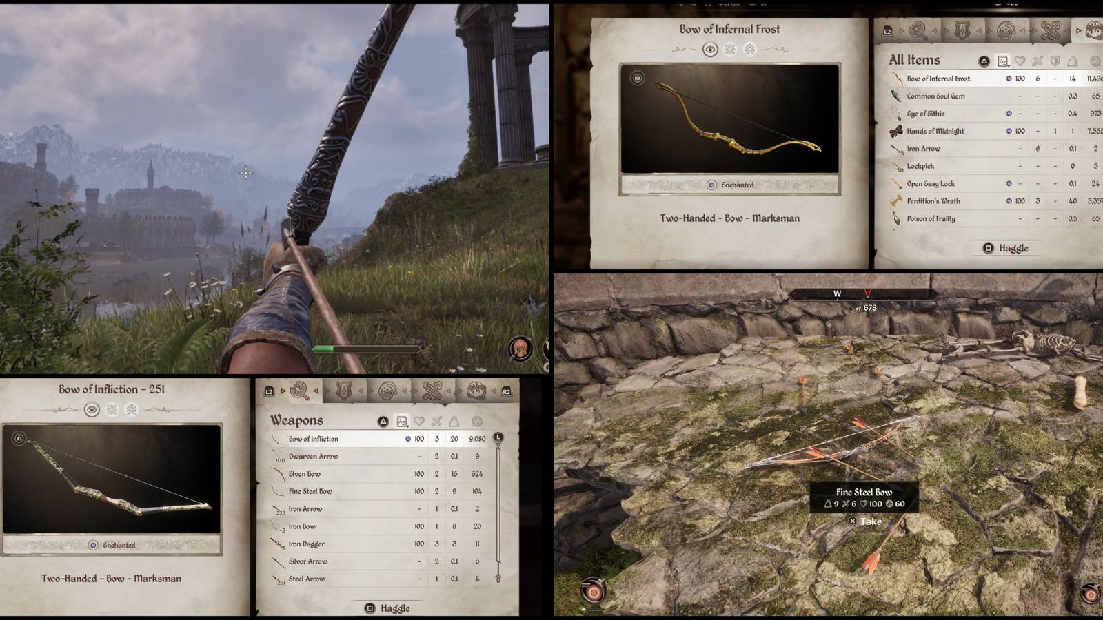 The Elder Scrolls 4 Oblivion Remastered best early bows mixed gameplay collage