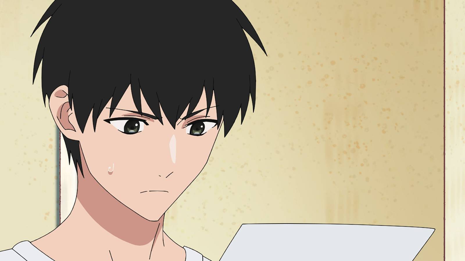 picture: morihito reading ibuki's letter in witch watch episode 3.