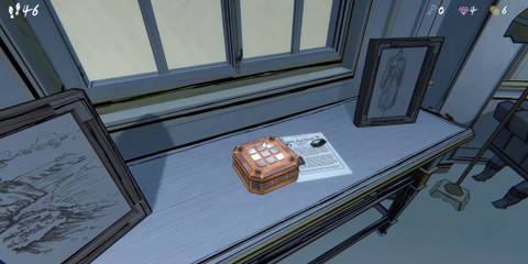 mora jai puzzle box in blue prince on the table