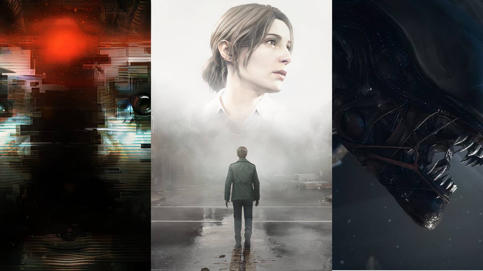 Feature image depicting SOMA, Silent Hill 2, and Alien: Isolation