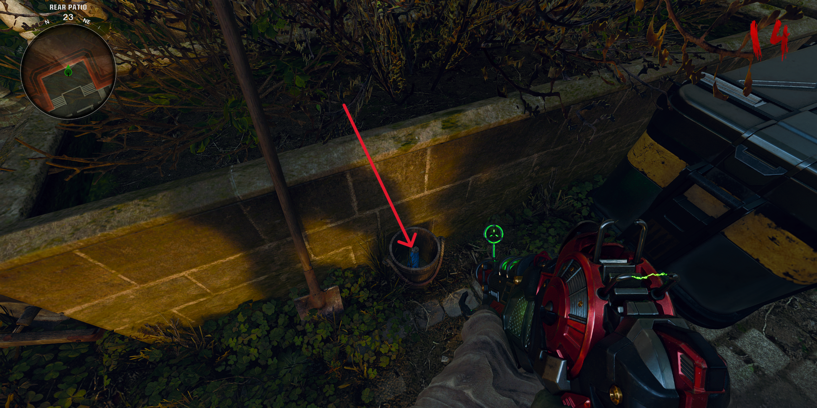 mr peeks part in the rear patio