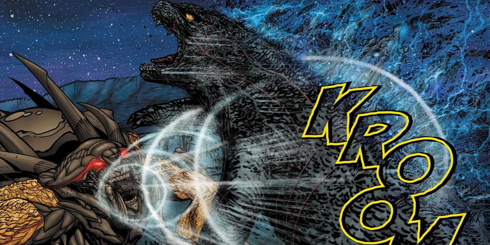 Muto Prime uses her Sonic Wave attack against Godzilla, shattering his dorsal fins in Godzilla: Aftershock (2019)