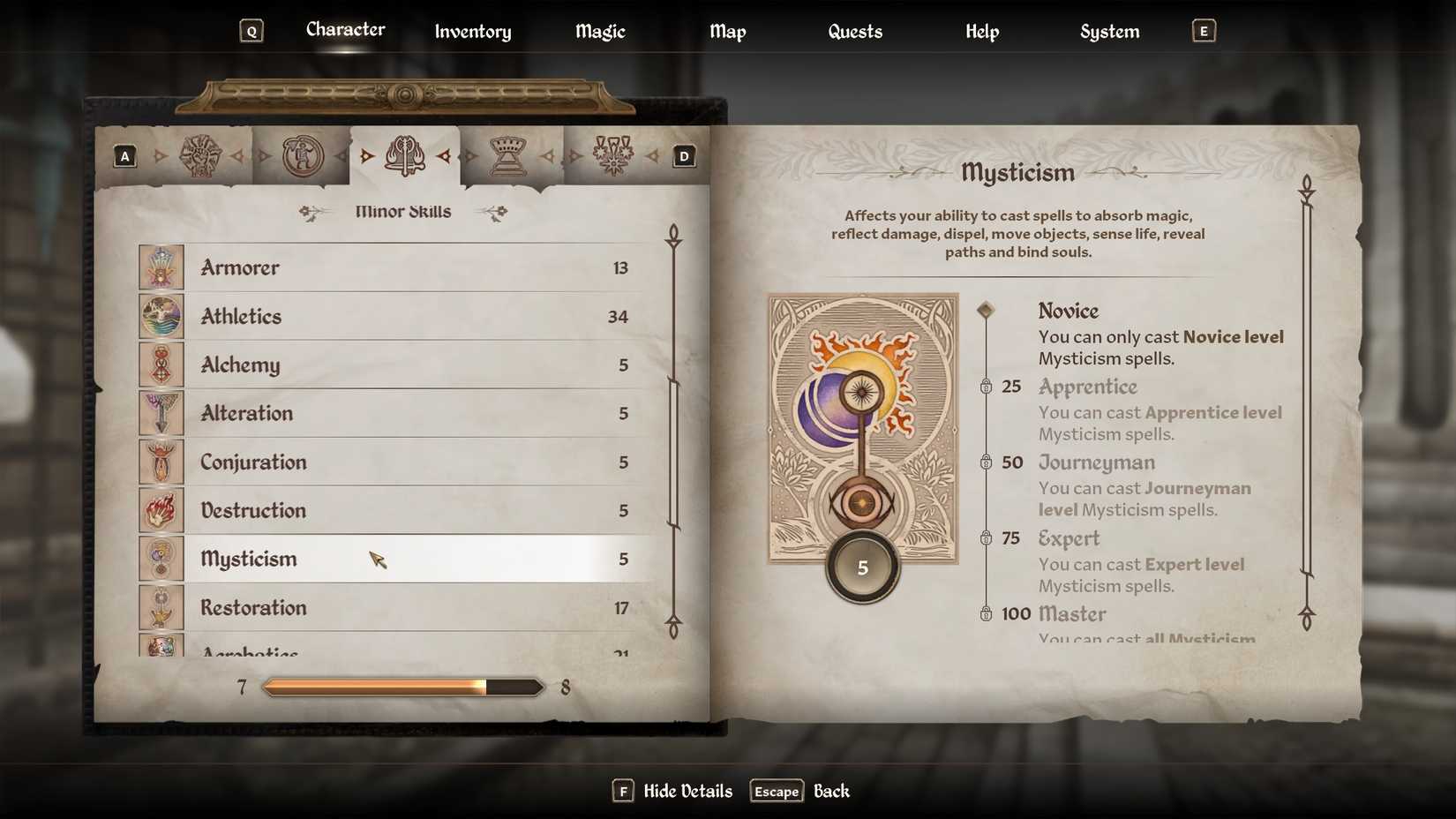 mysticism minor skill