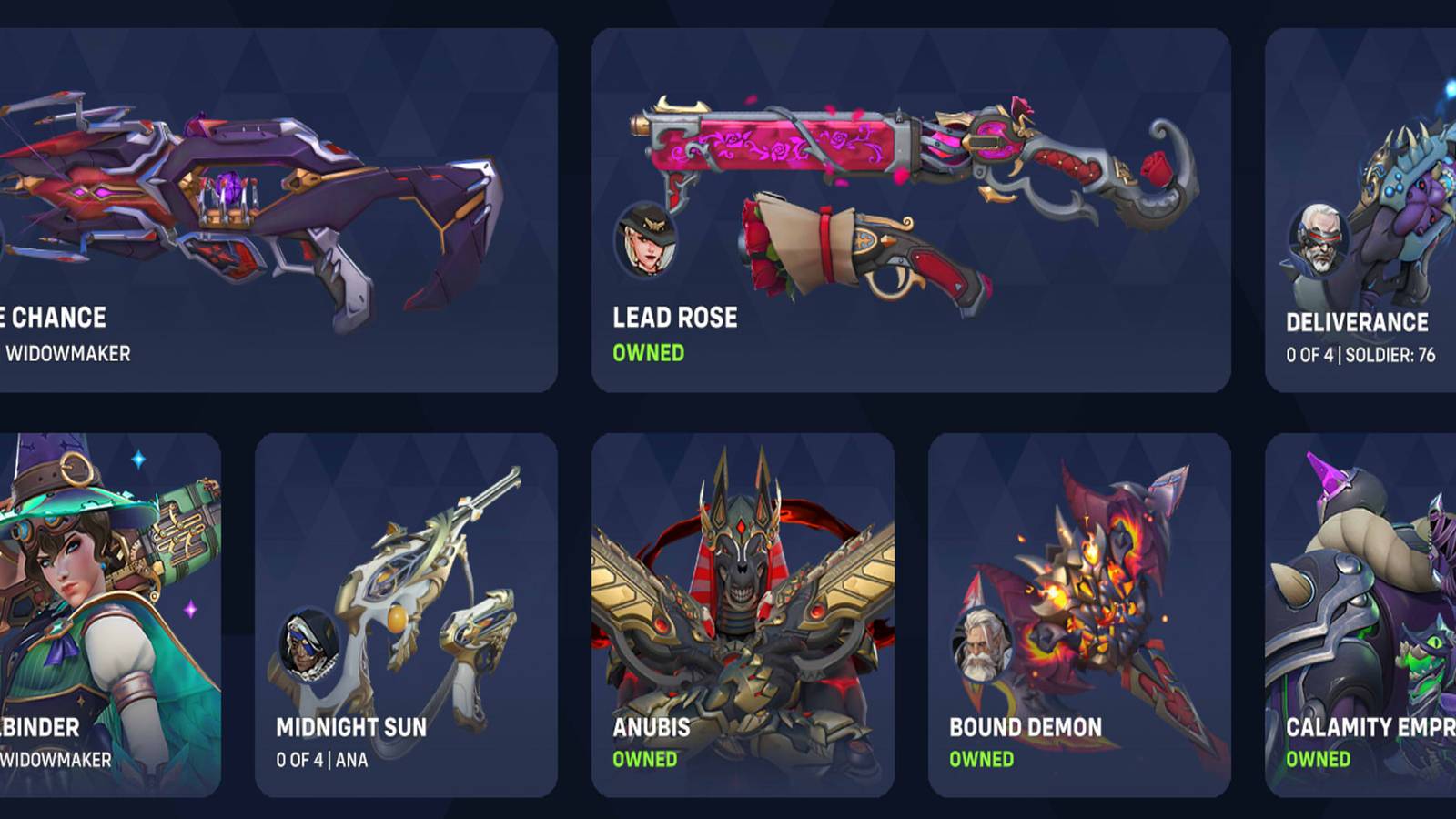 mythic weapons in ow