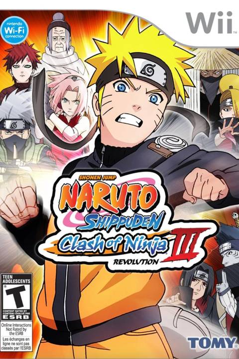 Naruto Shippuden Clash of Ninja Revolution III video game cover art tag