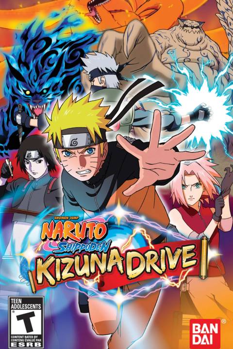 Naruto Shippuden Kizuna Drive video game cover art tag