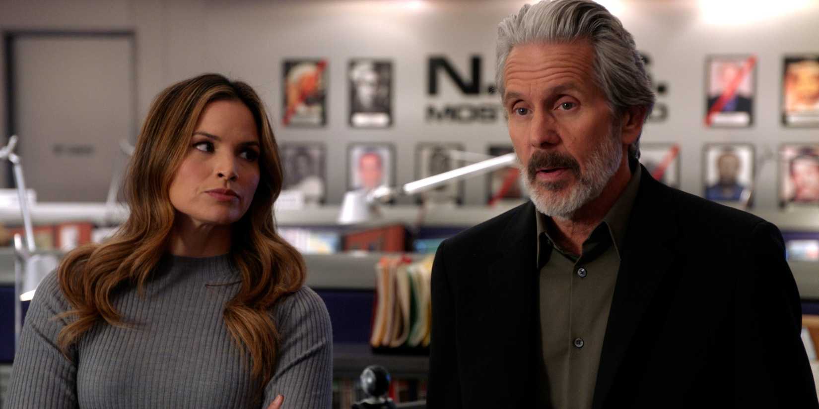 Jessica Law (Katrina Law) and Alden Parker (Gary Cole) on NCIS