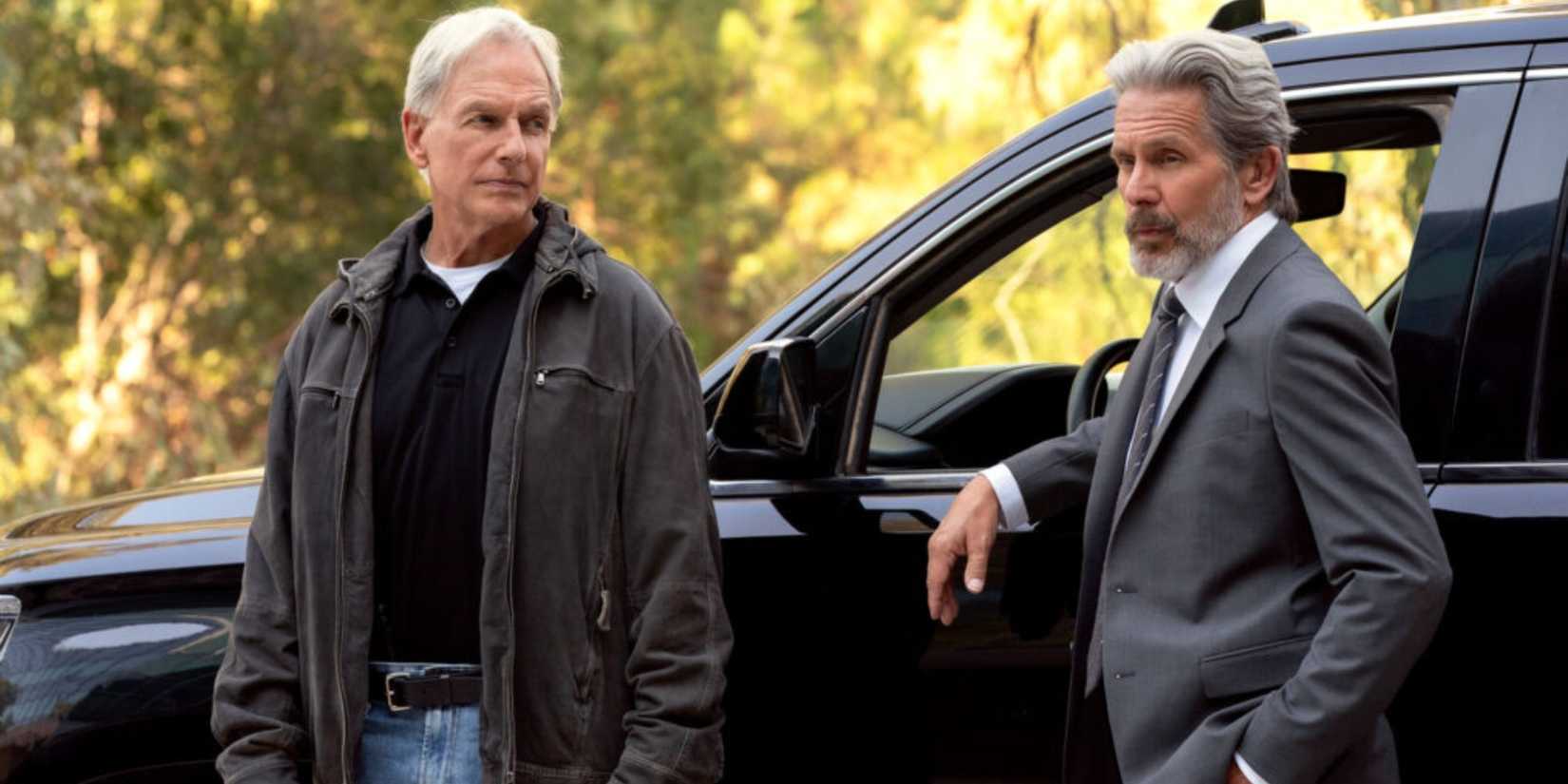 Leory Gibbs (Mark Harmon) and Alden Parker (Gary Cole) on NCIS