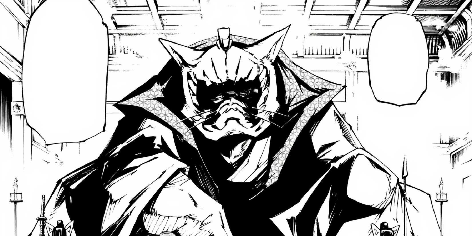 Nekogahara major antagonist Rican Short sitting down.