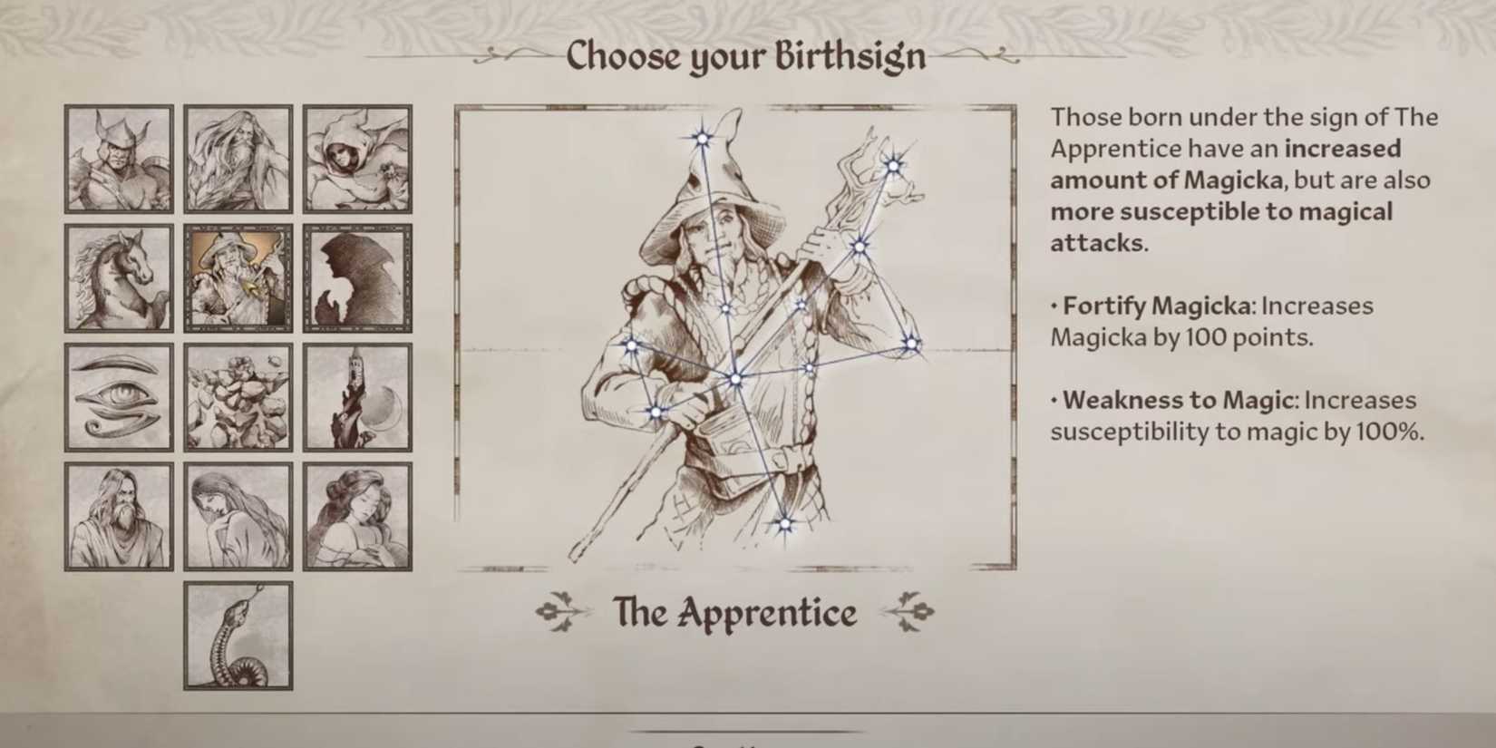 Oblivion Remastered Birthsign Apprentice