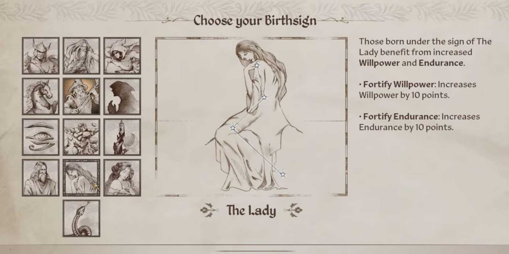 Oblivion Remastered Birthsign lady