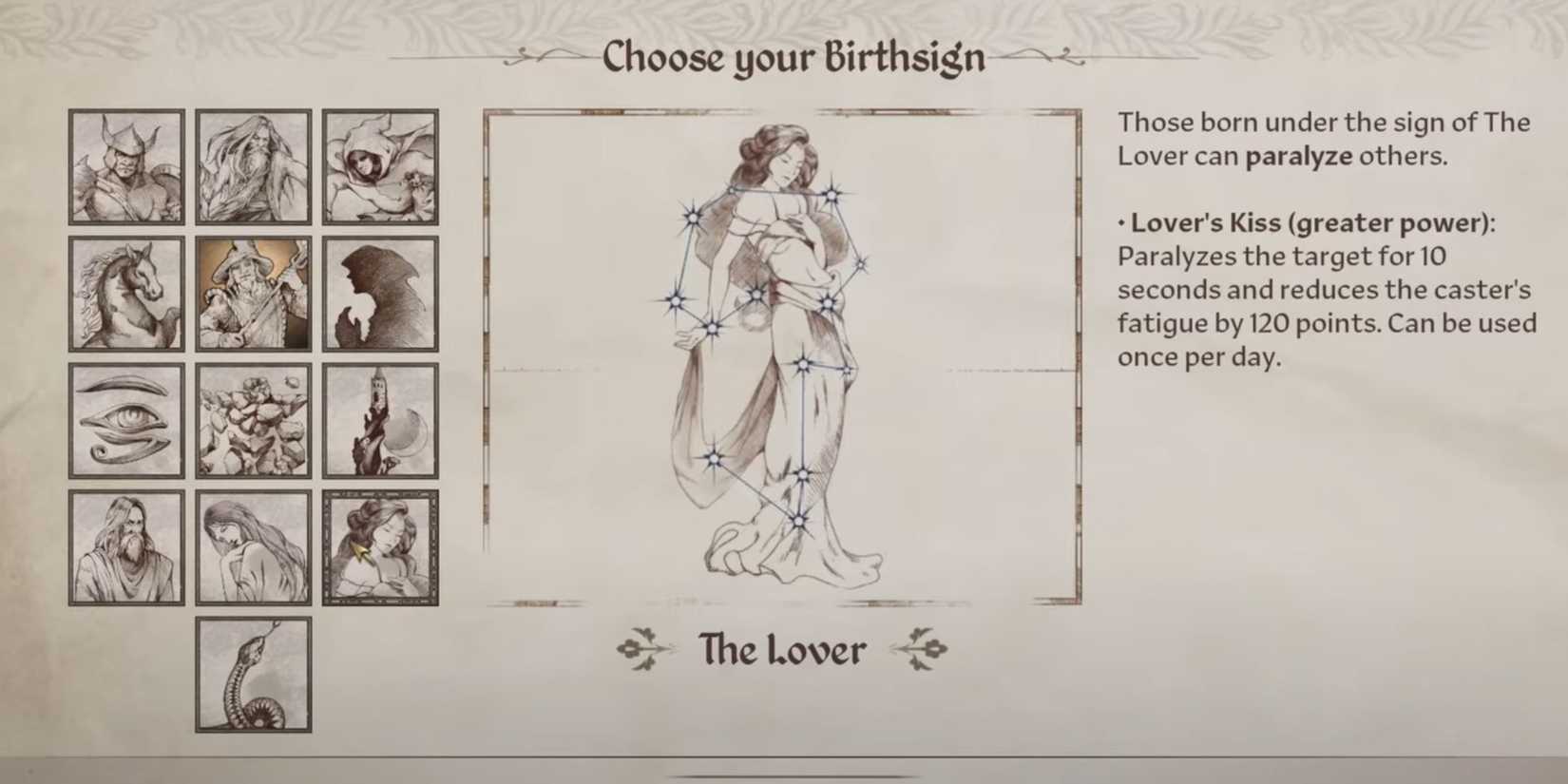 Oblivion Remastered Birthsign Lovers