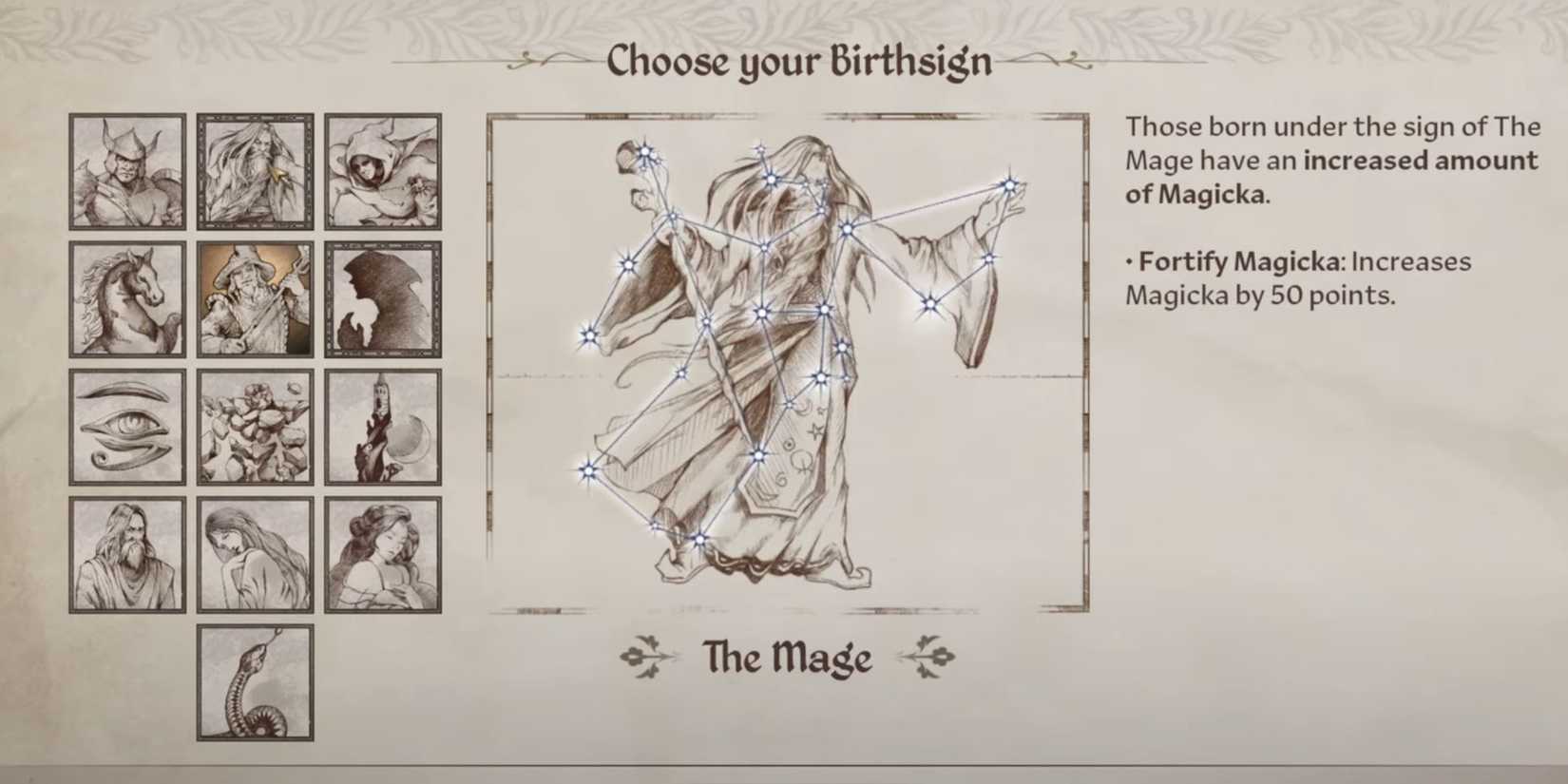 Oblivion Remastered Birthsign Mage
