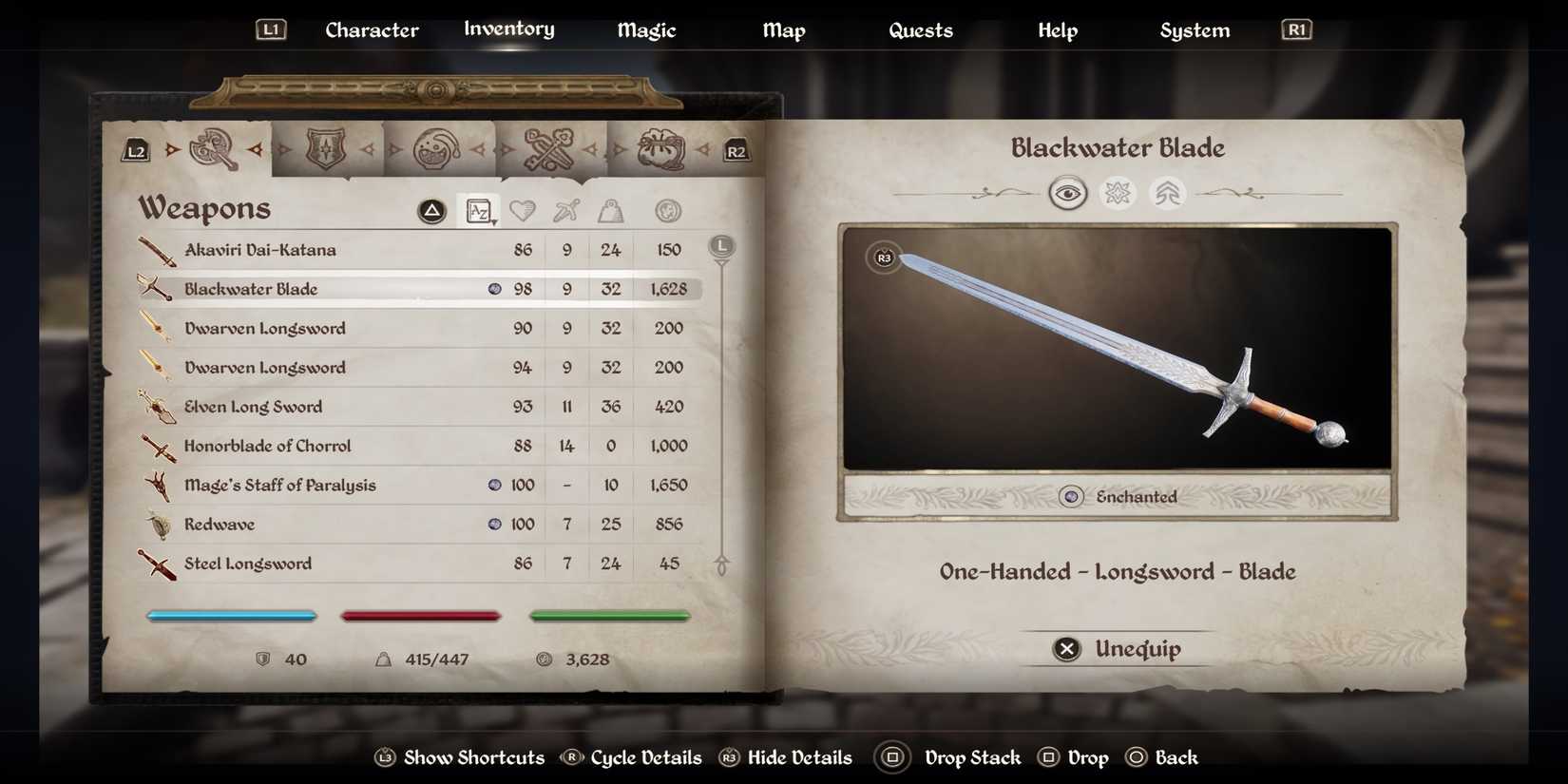 The Elder Scrolls 4 Oblivion Remastered Blackwater Blade