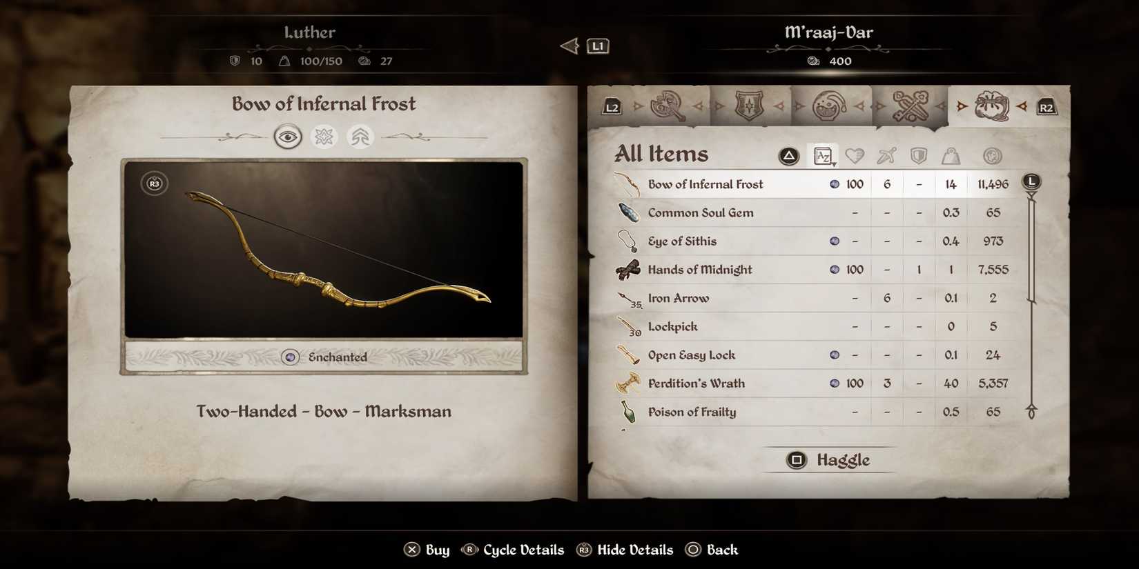 The Elder Scrolls 4 Oblivion Remastered Bow of Infernal Frost